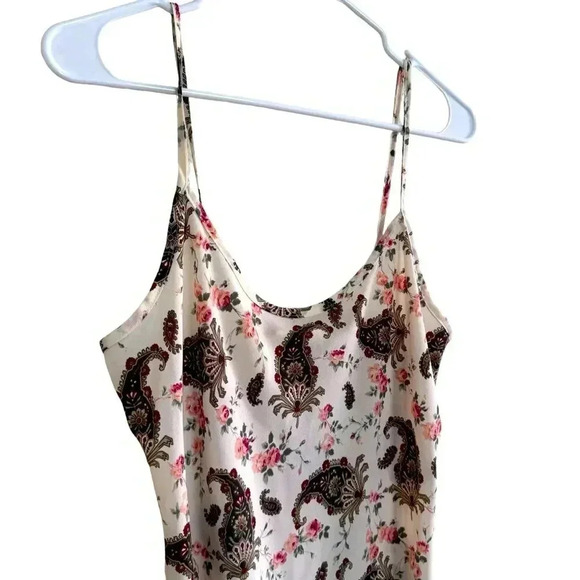 Rampage Vintage 90s Mini Floral Roses Paisley Dress Spaghetti Straps Sheer M - Picture 2 of 7